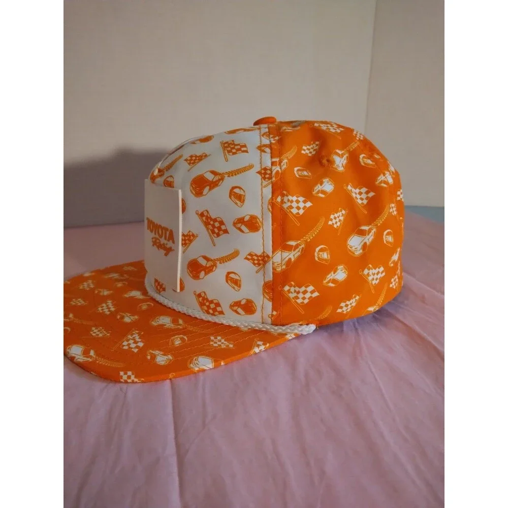 Toyota Racing Trucking Cap Orange And White Adjustable OEM